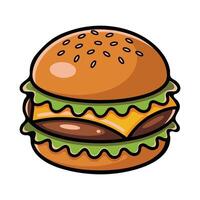 Classic Burger Icon Simple and Clean Design vector