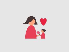 a illustration depicting a mother child scene with a focus on love and gifting vector