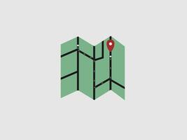 a illustration of a stylized folded map vector