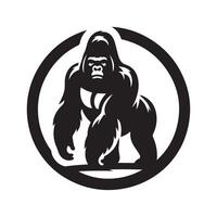 Western Gorilla Black Silhouette for Brochures vector