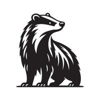 Customizable European Badger Silhouette Art vector