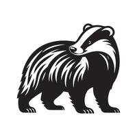 European Badger Black Silhouette for Website Graphics vector