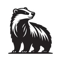 European Badger Silhouette for Graphic Design vector
