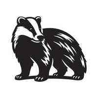 High Resolution European Badger Silhouette vector