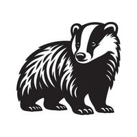 European Badger Silhouette for Social Media Graphics vector