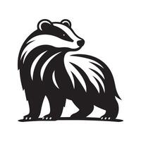 European Badger Silhouette for Print Designs vector