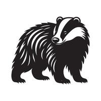 European Badger Silhouette for Branding vector
