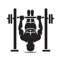 Push Up Bars Silhouette for Exercise Logos vector