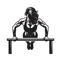 Modern Push Up Bars Silhouette Design vector