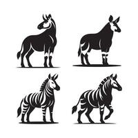 Modern Okapi Silhouette for Logos and Icons vector