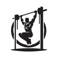 Pull Up Bar Silhouette for Training Materials vector