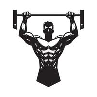 High Resolution Pull Up Bar Silhouette Art vector