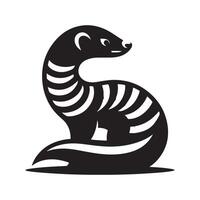Banded Mongoose Silhouette for Print Design vector