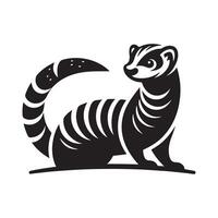 Customizable Banded Mongoose Silhouette Design vector