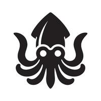 Unique Squid Silhouette for Creative Use vector