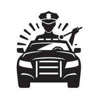 Dynamic Policecar Silhouette for Graphics vector