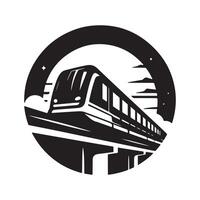 Clean Monorail Silhouette for Graphic Design vector