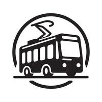 Trolleybus Silhouette for Public Transit Graphics vector