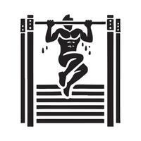 Iconic Pull Up Bar Silhouette for Web Use vector
