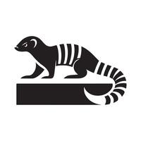 Banded Mongoose Black Silhouette for Web Elements vector