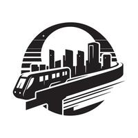 Monorail Silhouette for Public Transport Branding vector