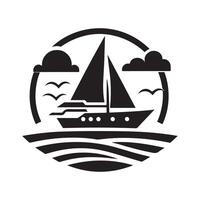 Unique Yacht Silhouette for Creative Projects vector