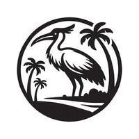Unique Jabiru Bird Silhouette Illustration vector