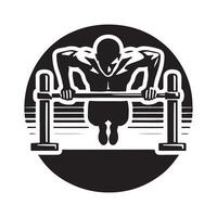 Abstract Push Up Bars Silhouette Illustration vector