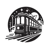 Simple Tram Silhouette for Logos and Icons vector