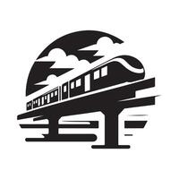 Unique Monorail Silhouette for Marketing vector