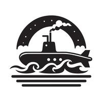 Clean Submarine Silhouette for Modern Design vector