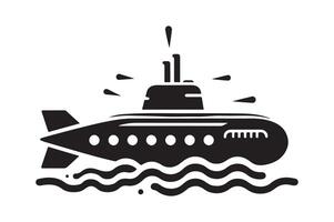 Editable Submarine Silhouette Design vector