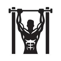 Pull Up Bar Silhouette for Web Design vector