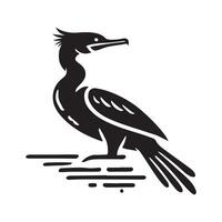Unique Double Crested Cormorant Silhouette for Web vector