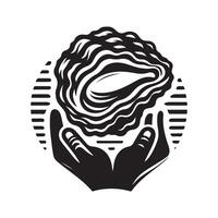 Oyster Shell Silhouette for Logos and Icons vector