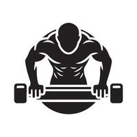 Push Up Bars Silhouette for Exercise Promotion vector
