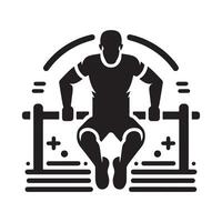 Push Up Bars Silhouette for Web Design vector