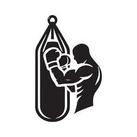 Punching Bag Silhouette for Gym Designs vector