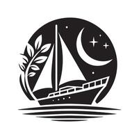 Silhouette of a Yacht for Digital Art vector