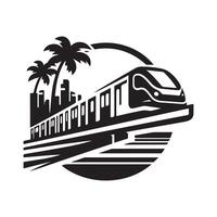 Monorail Silhouette for Transportation Graphics vector