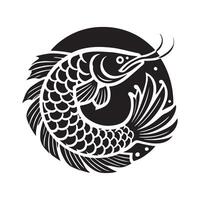 Arowana Fish Silhouette for Creative Use vector