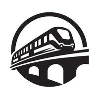 Detailed Monorail Silhouette for Design Projects vector