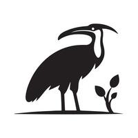 Simple Jabiru Silhouette for Custom Logos vector