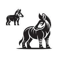 Abstract Okapi Silhouette for Digital Art vector