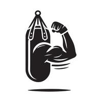 Strong Punching Bag Silhouette for Marketing vector