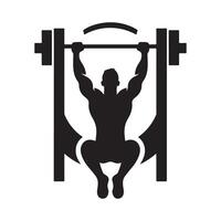 Unique Pull Up Bar Silhouette for Graphics vector