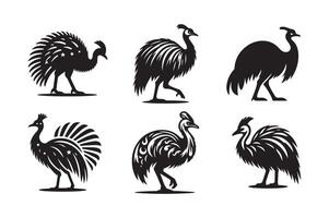 Silhouette of Cassowary for Digital Art vector