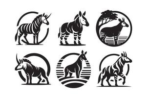 Clean Okapi Silhouette for Web Use vector