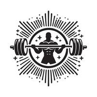 Clean Barbell Silhouette for Web Design vector
