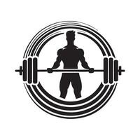 Elegant Barbell Silhouette for Web Use vector